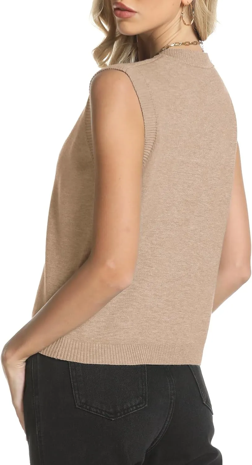 Womens Sweater Vest Summer Crewneck Button Down Tank Tops 2025 Trendy Sleeveless Knit Cardigan Crop Tops