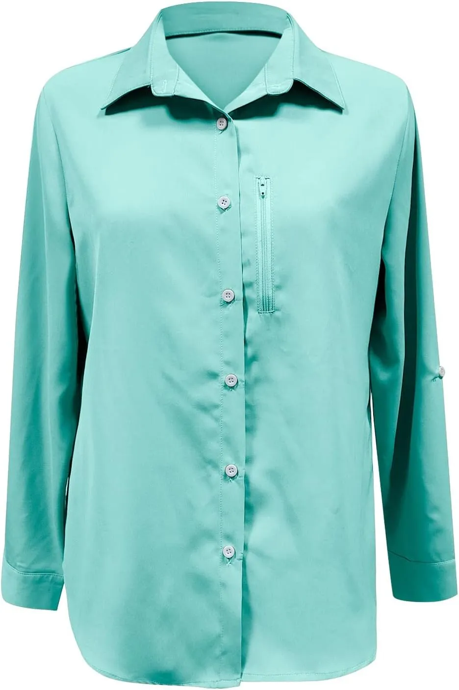 Women's UPF 50 Long Sleeve UV Sun Protection Safari Shirts Outdoor Quick Dry Sun Shirt Fishing Hiking Travel Shirts