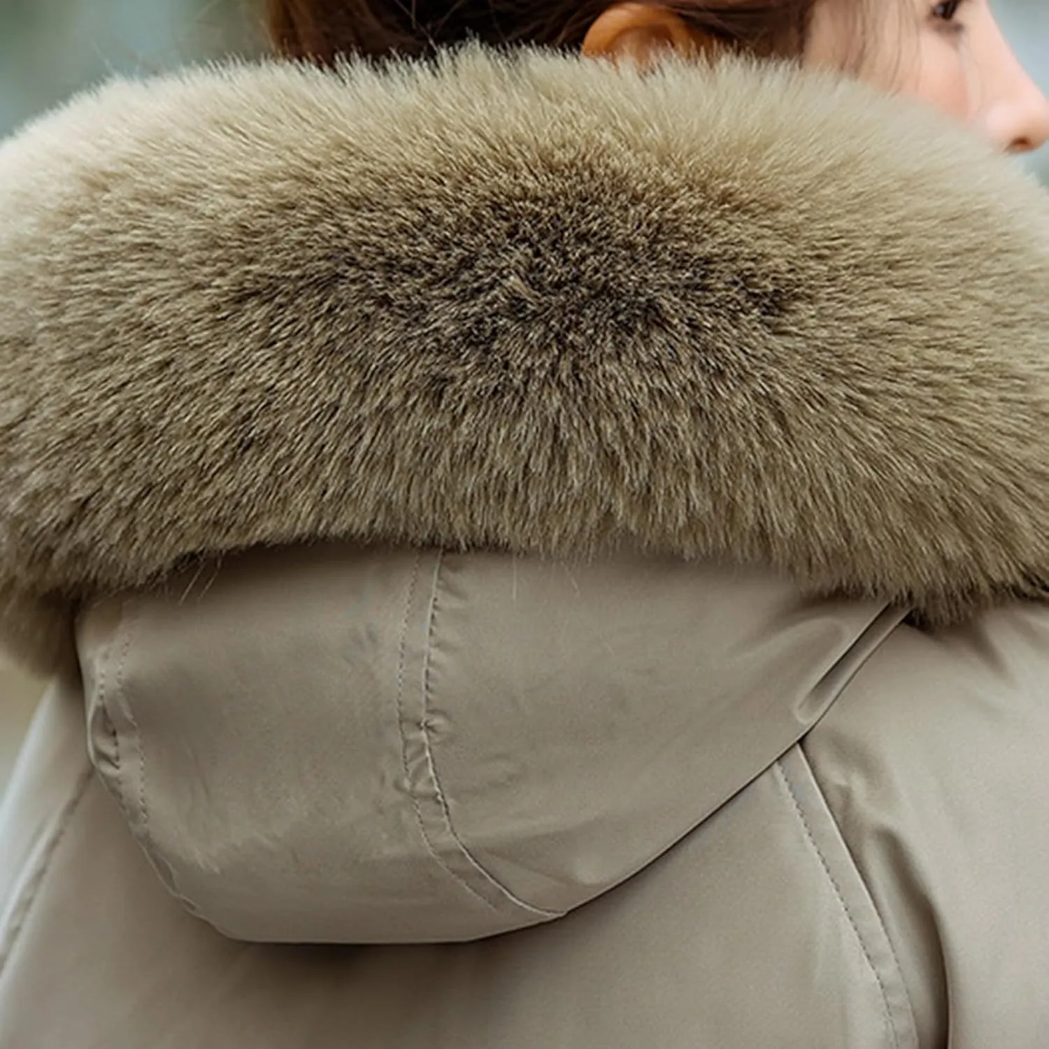 Womens Winter Thick Coat Plus Size Sherpa Lined Fur Hooded Waterproof Drawstring Waist Jacket Warm Long Puffer Jacket