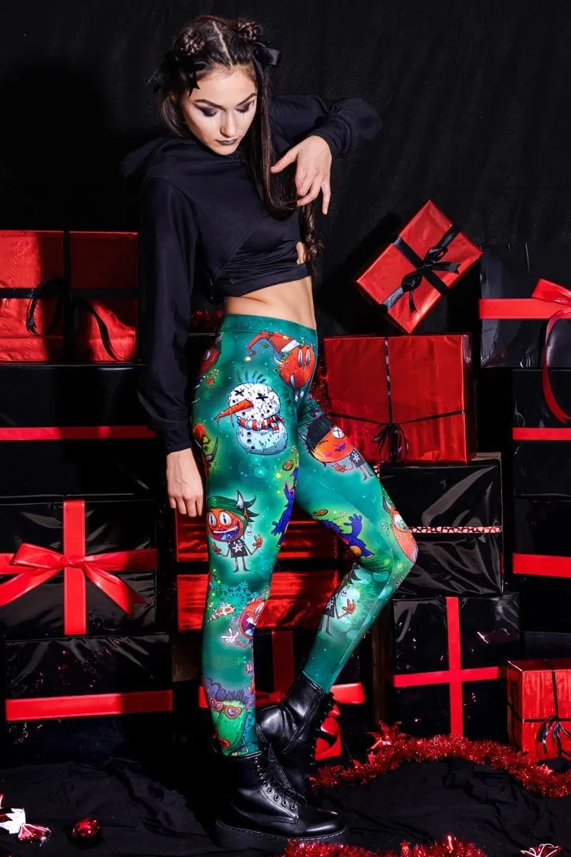 X-Mas Devil Green Leggings