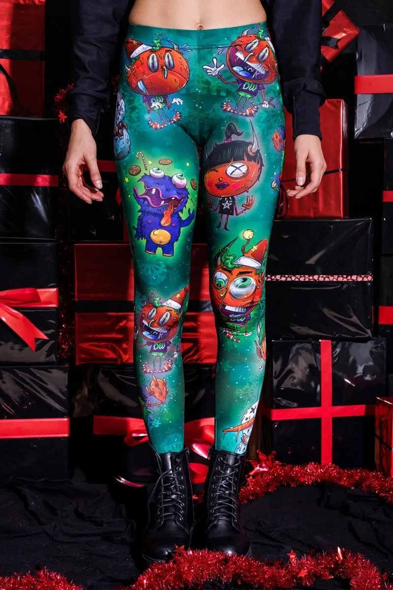 X-Mas Devil Green Leggings