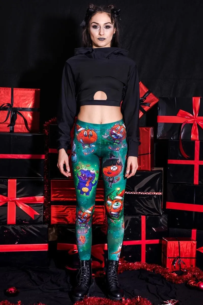 X-Mas Devil Green Leggings