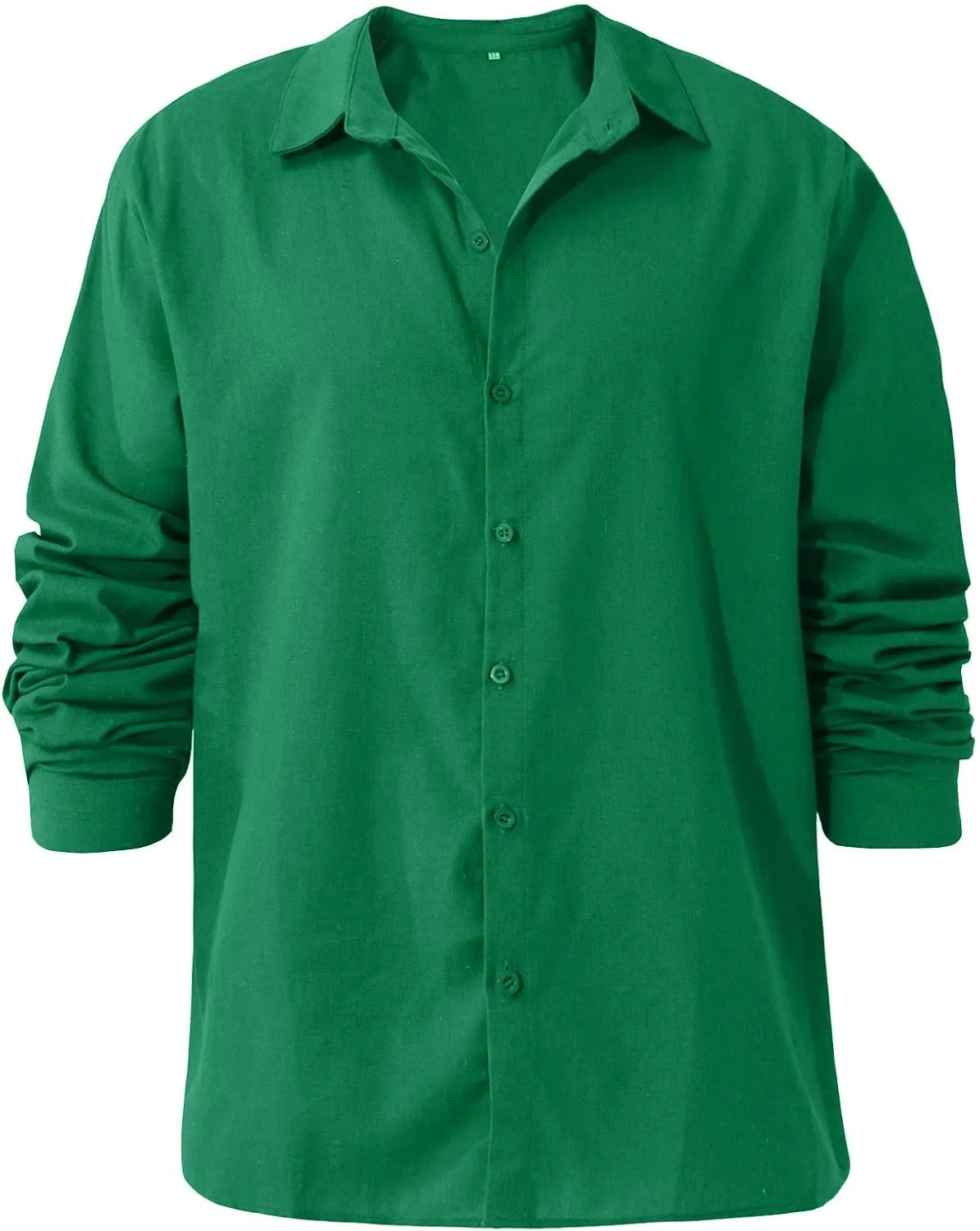 Ymosrh Men's Shirts Designer Spring Summer Casual Cotton Linen Solid Color Long Sleeve Shirts Loose for Men, S-3XL