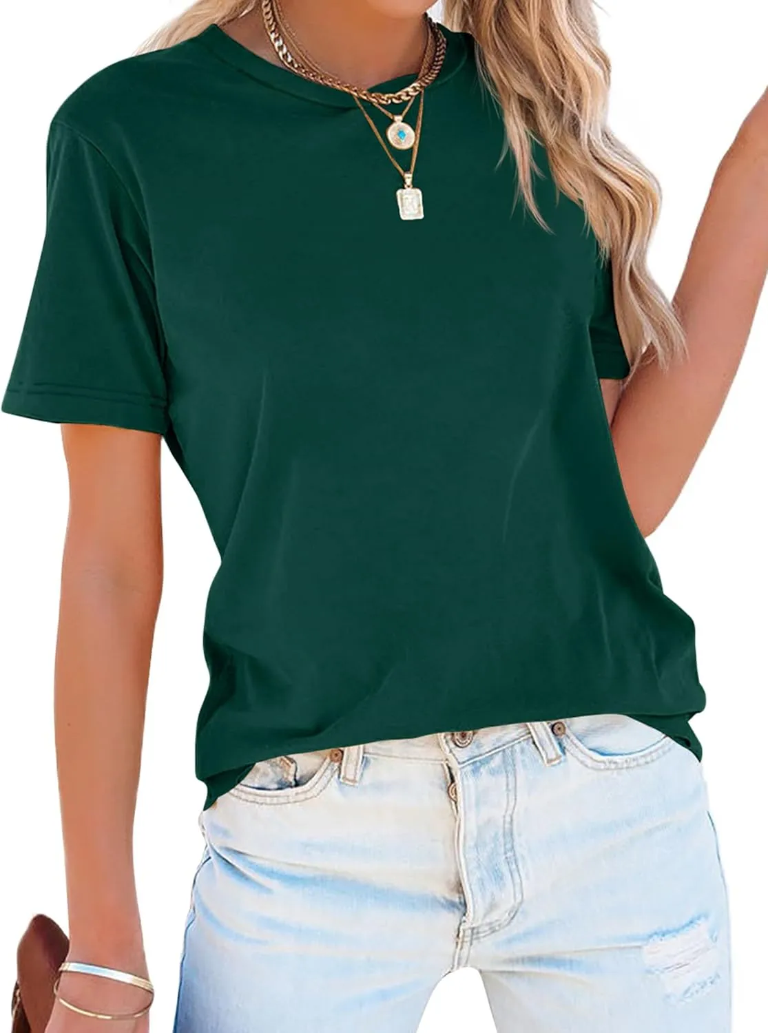 Zeagoo American Flag Shirts Short Sleeve Women Patriotic Shirt 4th of July Tee Tops Crewneck Summer T-Shirt
