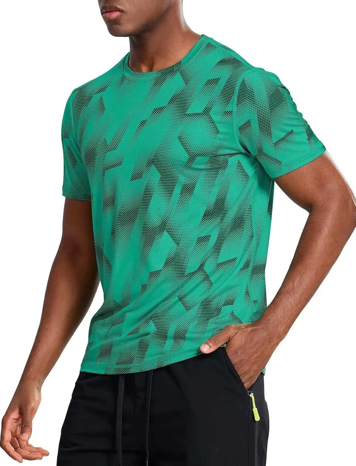 Zengjo Workout Shirts for Men Quick Dry-Moisture Wicking Gym Running Athletic T-Shirts Short Sleeve Fitted Tee