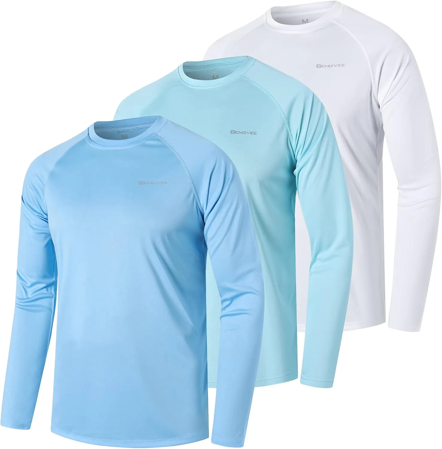 ZENGVEE Mens UPF 50  Swim Shirts Outdoor Long Sleeve Sun Protection Workout Shirts for Athletic,Running,Fishing,Hiking