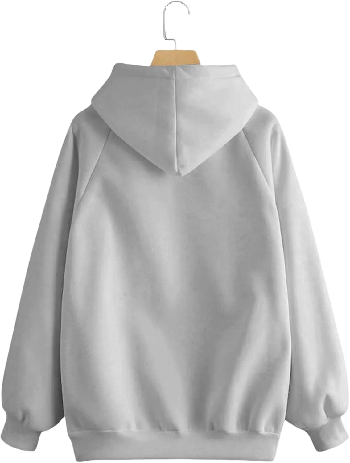 ZWRXW Women's Oversized Hoodies Drawstring Long Sleeve Basic Sweatshirt Casual Loose Fleece Pullover Trendy Teens Preppy Tops