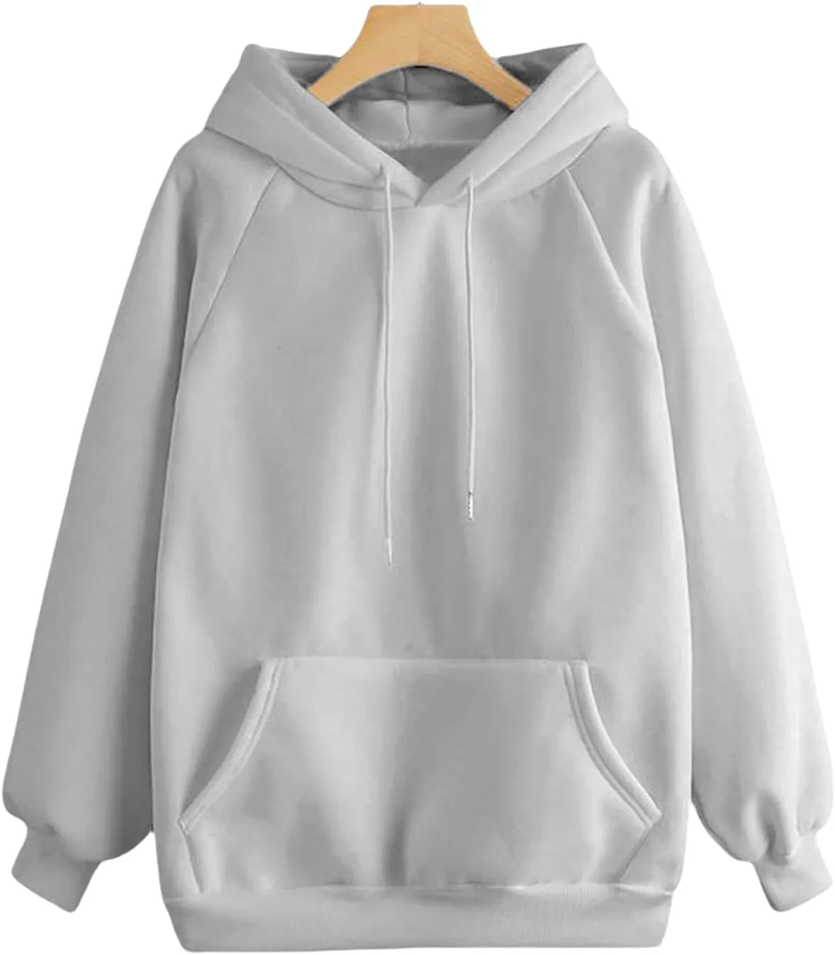 ZWRXW Women's Oversized Hoodies Drawstring Long Sleeve Basic Sweatshirt Casual Loose Fleece Pullover Trendy Teens Preppy Tops